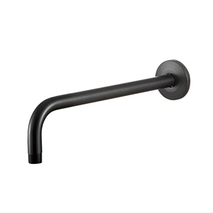 OFFO Shower Arm with Flange, 12 in Oil Rubbed Bronze Wall Mount Replacement Angle Shower Head Arm Wall-Mounted For Fixed Shower Head & Handheld Showerhead - color: Oil Rubbed Bronze, style: 12 in