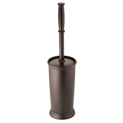mDesign Metal Freestanding Slim Toilet Bowl Brush and Holder - color: Espresso