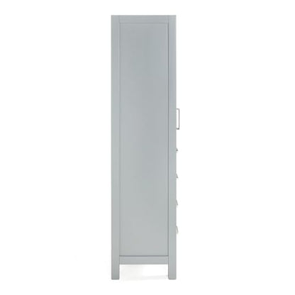 ARIEL Cambridge Bathroom Storage Cabinet - Solid Hevea Wood and Fully Assembled for Long-Lasting Durability and Sophisticated Finish, Freestanding Linen Bathroom Cabinet - 65”H x 20”W x 16”D, Grey - color: Grey, style: Cambridge
