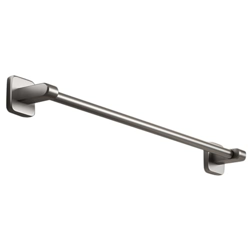 TOYANDONA Heavy Duty No Drilling Towel Rack 40cm Gray Metal Wall-Mounted Bathroom Organizer Self Adhesive Towel Bar for Kitchen and Bathroom Use