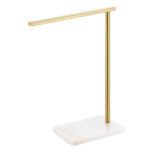 Hand Towel Bar for Bathroom Vanity Countertop 1-Tier Towel Holder Free Stand with Heavy Marble Base Thicken Steady, Gold Stainless Steel AN7002GD - color: Brushed Gold, size: 1-Bar
