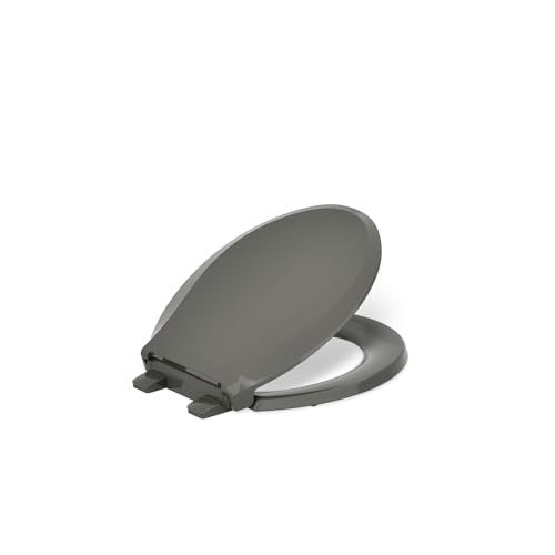 KOHLER 4639-RL-NY Cachet ReadyLatch Round Toilet Seat Soft Close, Thunder Grey - color: Thunder Gray, size: Round