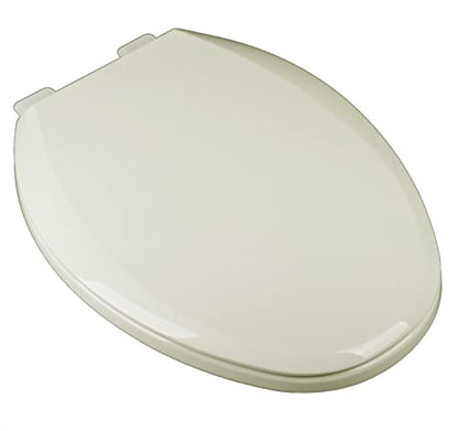 2Q1E7-02 Premium Slow Close Plastic Toilet Seat with Vari-Adjust Release ‘N’ Clean Lok-Down Hinge, Elongated, Biscuit/Linen
