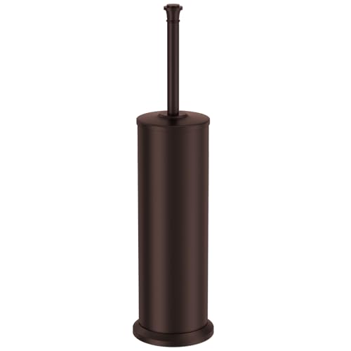 Bronze Toilet Brush and Holder，Extra Long Handled Toilet Brush for Bathroom，Stainless Steel Heavy Duty Toilet Bowl Brush,Removable Inner Bowl,Deep Cleaning Dense Bristles Cleaner Brush -Space Saving - color: Bronze