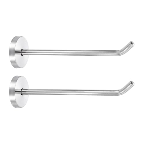 uxcell 2Pcs 5.7 Inch Coat Hooks, Stainless Steel Long Nose Wall Mount Hook, Robe Towel Hangers with Screws for Livingroom Bathroom Closets and Wardrobe, Silver Tone - color: Silver Tone, size: 5.7 Inch