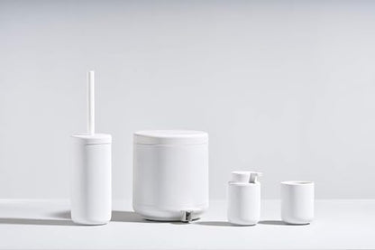 ZONE DENMARK Nova One Toothbrush Mug | Sleek and Modern Bathroom Accessory | Revitalize Your Daily Routine with Scandinavian Elegance and Practicality Unite in This Soft Touch Coating (White) - color: White, size: L:H:10.3cmD:8.3cm