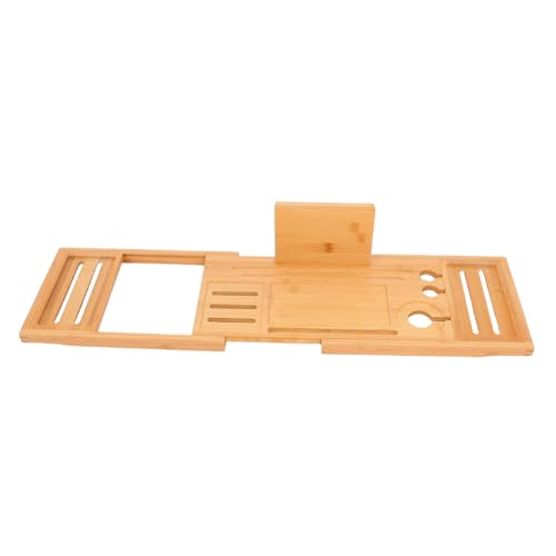 Cabilock Bathtub Tray Board Expandable Design Bath Tub Table for Bathroom Bamboo Spa Tray