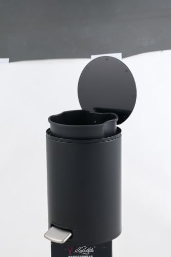 SIMPLYKLEEN Trash Can with Lid-2PC 5L/1.32 Gallon Round Step Trash Can,Small Stainless Steel Garbage Can with Soft-Close Lid, Foot Pedal, Removable Liner, Black Trash Bin for Kitchen, Office, Bathroom - color: Silver, size: 5L