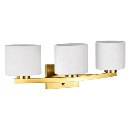 Bathroom Light Fixtures, 3-Light Modern Gold Vanity Light Over Mirror, Wall Sconces with Oval-Shaped White Glass Shades for Living Room, Bedroom, Hallway, E26 Base - color: Gold