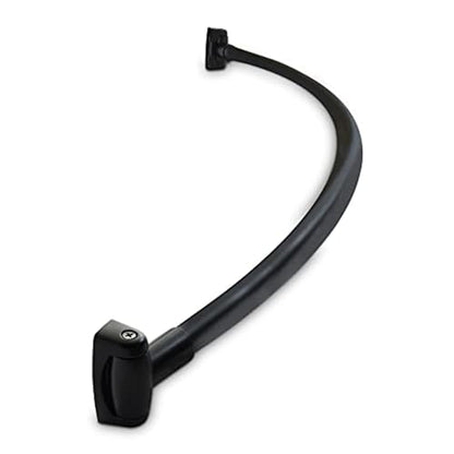 60-Inch Stainless Steel Curved Shower Curtain Rod, 5 Foot Mounted Non-Telescoping Rust Proof (Black) - color: Black