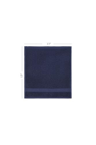Ozdilek 6-Piece Bath Towel Set, 2 Bath, 2 Hand, 2 Wash, 100% Cotton Turkish Towels, 2 Bath Towels (30x60/550 GSM), 2 Hand Towels (16x30/575 GSM), 2 Washcloths (13x13/600 GSM) (Navy Blue) - color: Navy
