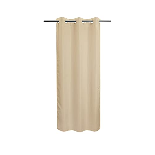River Dream Stall Size No Hook Beige Shower Curtain Soft Microfiber - 36" Wide Small Fabric Shower Curtain Set for Narrow Stall, Waterproof & Washable, Bottom Magnets, Beige, 36x74 - color: Beige, size: 36"W x 74"L (Pack of 1)