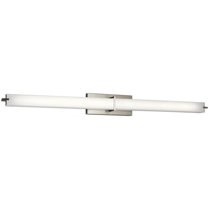 Kichler 11148NILED LED Linear Bath, Brushed Nickel | Integrated LED vanity light with white acrylic diffuser (49.25" x 4.75"), 11148NILED - size: 49.25" W x 4.75" H x 49.25" L