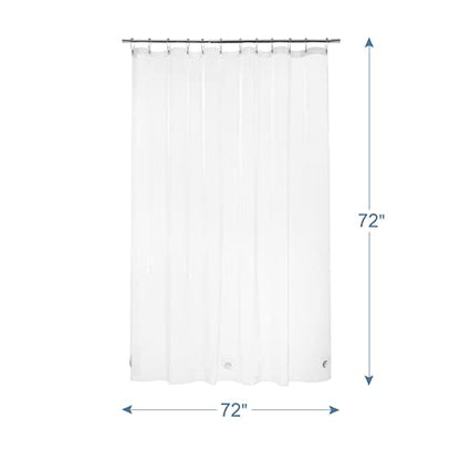 AmazerBath Heavy Duty Shower Curtain Liner 12 Gauge, 72 x 72 Inches Clear Shower Curtain Liner with 3 Clear Stones and 12 Grommet Holes, Weighted Plastic Shower Liner (Pack of 13) - size: 72"W x 72"L (Pack of 13)