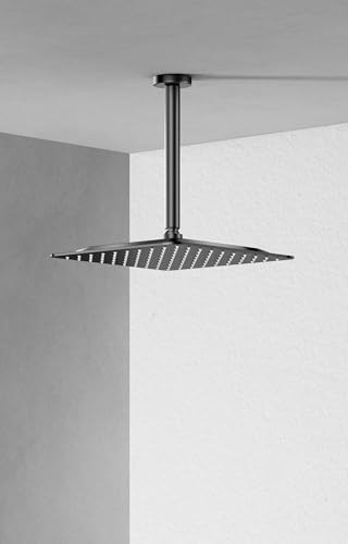 VBFF-Shower Head,rain shower head, 10 inch- Square Shower Head, 1.8 GPM Flow Rate, rainfall showerhead VBFF08(Matte Black) - color: Matte Black, size: 10 Inch