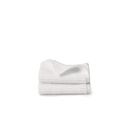 BOLL & BRANCH Turkish Ribbed Washcloth Set, White | Set of 2 - 100% Organic Turkish Cotton - Soft Absorbent Luxury Spa Washcloths, Ribbed Texture - Quick Dry Bathroom Essentials - color: White, style: Turkish Ribbed