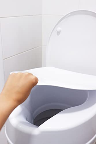 PEPE Mobility Raised Toilet Seat with Lid for Elderly 6" High | Fits Round and Elongated up to 15" Wide, Commode Seat with Sturdy Brackets, Medical Aid - color: 6 Inch