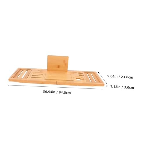 Expandable Bamboo Bathtub Tray Bath Organizer for Soap Shampoo and Accessories Design for Versatile Use Any Bathtub