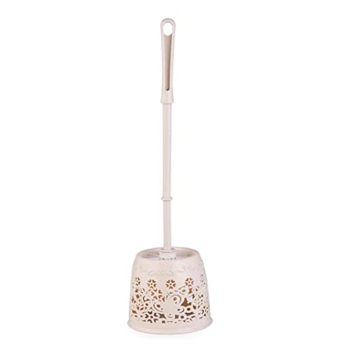 Toilet Brush Plastic Home Toilet Brush Holder Stand Guard Set Bathroom Cleaning Tools Cleaning Brush Long Handle Toilet Brush Toilet Tools (Color : Beige) - color: Beige