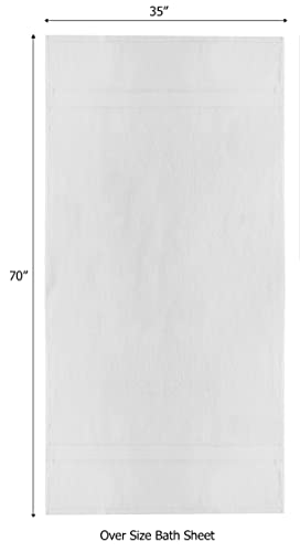 COTTON CRAFT Ultra Soft Bath Sheet - 2 Pack 100% Ringspun Cotton Towels | Oversized 35x70 inches White Bath Sheet Towel - Absorbent 580 GSM Quick Dry Everyday Luxurious Hotel Quality Bathroom Towels - color: White, size: 2 Pack Bath Sheet