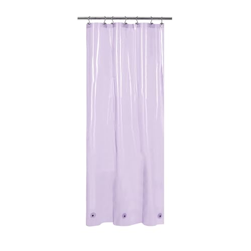 Barossa Design Clear Lavender Stall Shower Curtain Liner, 36" W x 72" H | Waterproof PEVA, PVC Free, Metal Grommets, Lightweight Plastic Shower Liner 36 x 72 Inches for Narrow Small Bathroom Stall - color: Clear Lavender, size: 36"W x 72"L (Pack of 1)