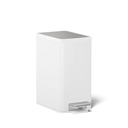 Kohler 6 Liter (1.5 Gallon) Stainless Steel Step Trash Can, White - color: White Stainless Steel, size: 1.6 Gallon - Step Can