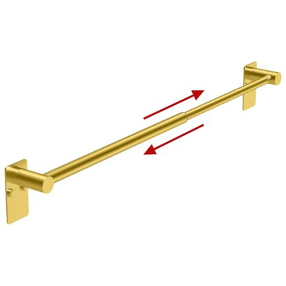 Towel Bar, Adhesive or Drill Wall Mount, Brushed Gold, 1 Pack | Adjustable 16.7 to 28.5 Inch, 304 Stainless Steel Hand Towel Holder, Square Base Towel Racks for Bathroom, Kitchen Use - color: Extended Length–gold