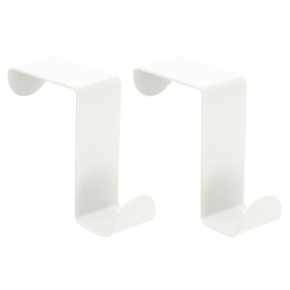 uxcell Over The Door Hooks,2pcs - Stainless Steel Door Hangers Hooks, S-Shaped Double Hooks for Hanging Clothes, Hats, Towels (White) - color: White