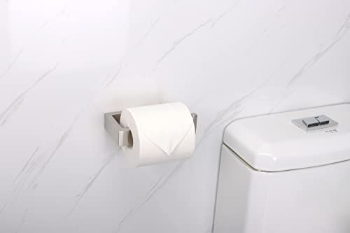 TocTen Toilet Paper Holder-Bathroom Tissue Holder Fit Big Roll Paper, Toilet Paper Roll Holder Wall Mounted Made of Thicken 304 Stainless Steel, Suitable for Bathroom, Kitchen, Office (5.9In, Brushed) - color: Brushed Nickel-square
