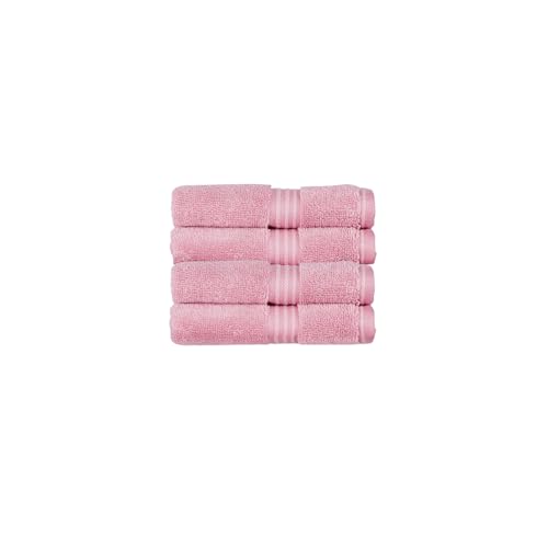 Christy Supreme Hygro 4 Piece Wash Cloth Set |100% Supima Cotton | Blush Pink - color: Blush, size: 4 Wash Cloths Set