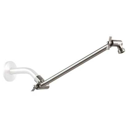 OFFO Shower Head Extension Arm, 11 in Shower Extension Arm with Locking Nut, Adjustable Height and Angle, Universal G1/2 Connector for Fixed and Handheld ShowerHead, Brushed Nickel - color: Brushed Nickel, style: 11 in