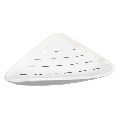 PRETYZOOM Wall Mounted Corner Shelf Organizer Punch-Free Bathroom Storage Rack Triangular Shower Shelf for Corner Waterproof Plastic Easy to Install for Bathroom and Kitchen