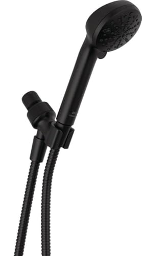 Delta Faucet 4-Setting Handheld Shower Head, Black Shower Head with Hose, Showerheads & Handheld Showers, Handheld Shower Heads, Detachable Shower Head, Hand Shower 1.75 GPM, Matte Black 75413BL - color: Matte Black