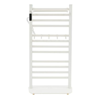 Freestanding Towel Warmer Rack, Heated Electric Carbon Fiber, Timer (White) | Place in Bathrooms to Warm Towels and Dry Clothes—Carbon Fiber Heating Eliminates Dampness, Spa‑Like Comfort Daily. - color: White