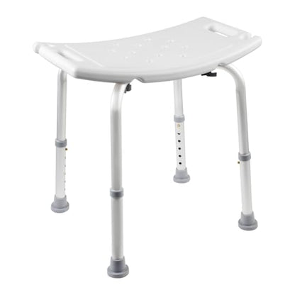 Shower Chair for Inside Shower, 400 lbs Heavy Duty Shower Stool with 12 Drainage Holes & Suction Feet, Adjustable Bath Chair with Back, Shower Seat for Elderly, Disabled, Pregnant - White