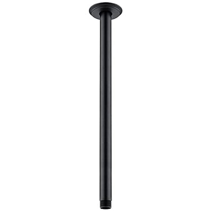 16 Inch Matte Black Ceiling Mounted Shower Arm for Rain Shower Head | Shower arm and flange - color: Black, size: 16 Inches