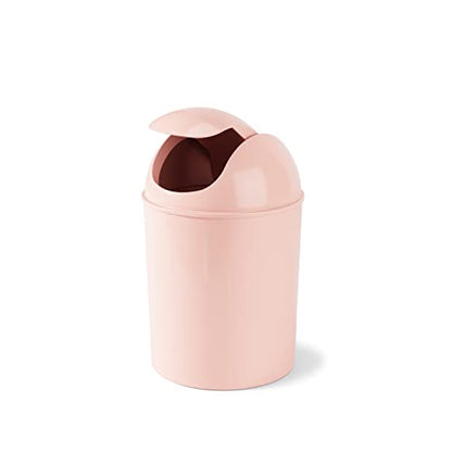 Umbra 1.25 Gallon Mini Waste Can with Removable Swing-Top Lid - Small Garbage Bin for Kitchen, Bathroom, Bedroom, Office - Compact Trash Can Fit Under Tables & Counters - Pink - color: Pink