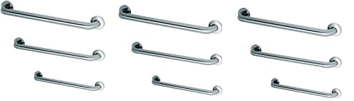 Prestige Commercial Grab Bar Bundle 9-Pack 1.5in Dia 18/36/42in ADA | Satin-Finish Stainless Steel; 1.5in Diameter; lengths 18/36/42in; 9-piece assortment; ADA compliant - style: 9 Piece Assortment