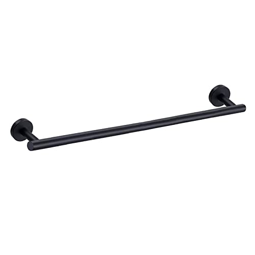 Nolimas Matte Black Bath Towel Bar Single Bars Towel Rack Rod Classic Wall Mounted Stainless Steel Bathroom Towel Bar Toilet Kitchen Towel Shelf Single Layer,24inch - color: Matte Black, size: 24inch