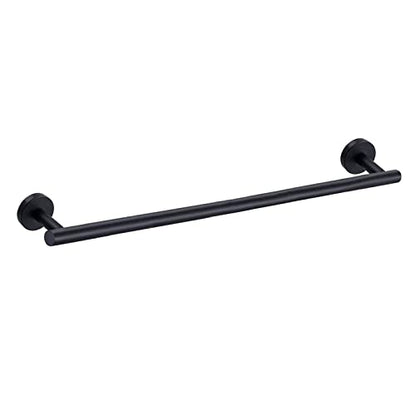 Nolimas Matte Black Bath Towel Bar Single Bars Towel Rack Rod Classic Wall Mounted Stainless Steel Bathroom Towel Bar Toilet Kitchen Towel Shelf Single Layer,24inch - color: Matte Black, size: 24inch