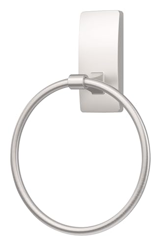Command Towel Ring, Satin Nickel, 1 Holder, 2 Strips | Hand Towel Holder, For Bathroom Organization, Water Resistant, Damage-Free Hanging with Adhesive Strip, No Tools - color: Satin Nickel