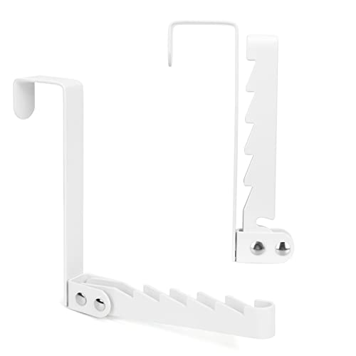 FYY Over The Door Hooks Hanger, 2 Pack Collapsible Folding Over The Door Organizer Rack Space Saving Hanging Storage Hanger for Clothes, Coats, Towels for Bedroom Bathroom White - color: White, size: Short: 6.02 inch, style: 2 Pack