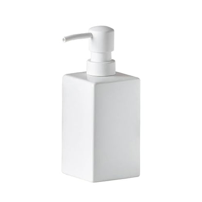 Lotion Dispenser Matte Soap Dispenser Ceramic Lotion for Bathroom Countertop Dish Soap Pump - color: Matte White, size: Square