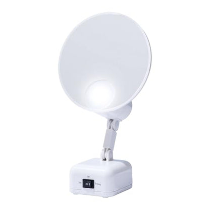 Floxite FL-615-2 15X magnifying mirror with light, Lighted travel makeup mirror with light and magnification, Round, LED, Tabletop, Portable vanity mirror for desk bathroom, electric plug in, personal