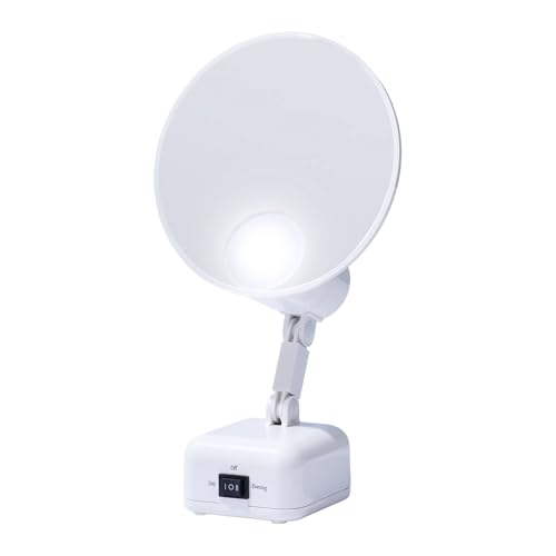 Floxite FL-615-2 15X magnifying mirror with light, Lighted travel makeup mirror with light and magnification, Round, LED, Tabletop, Portable vanity mirror for desk bathroom, electric plug in, personal