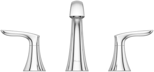 Pfister Weller 8 inch Widespread 3 Hole Bathroom Sink Faucet with 2 Handle Polished Chrome Finish, Metal Pop-Up Drain Assembly and 1.2 GPM Flow Rate for Vanity LG49WR0C - color: Polished Chrome, size: 1 Pack