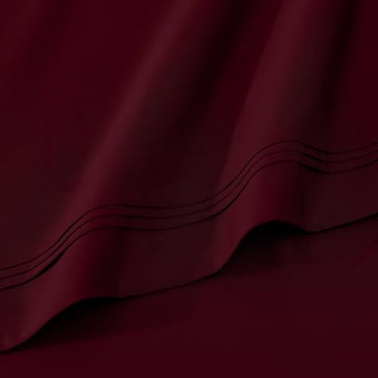 Superior Egyptian Cotton 4 Piece Sheet Set, Luxury 1000 Thread Count, Eco-Friendly, Sustainable Sheets, Ultra-Soft Basics, Solid, Deep Pocket Fitted Sheet, Flat Sheet, Pillowcases, Queen, Burgundy - color: Burgundy, size: Queen