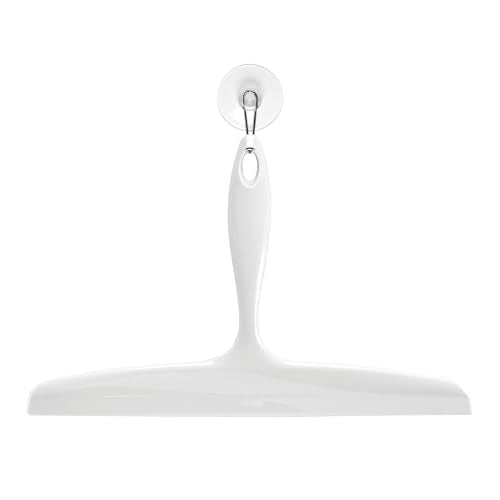 iDesign Bathroom Plastic Shower Squeegee, White | Wall Hook Included - color: White, style: Pack of 1