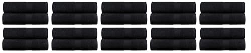 BY LORA 20-Pack Oversized Bath Sheets, Terry Cotton Hotel Large Towels, Black - color: Black, size: Bath Sheet 20-Pack