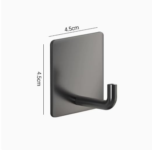 4-Piece Adhesive Towel Hook Set Waterproof Adhesive Bathroom, Kitchen, and Home Towel Rack Stainless Steel Self-Adhesive Hooks - color: Black